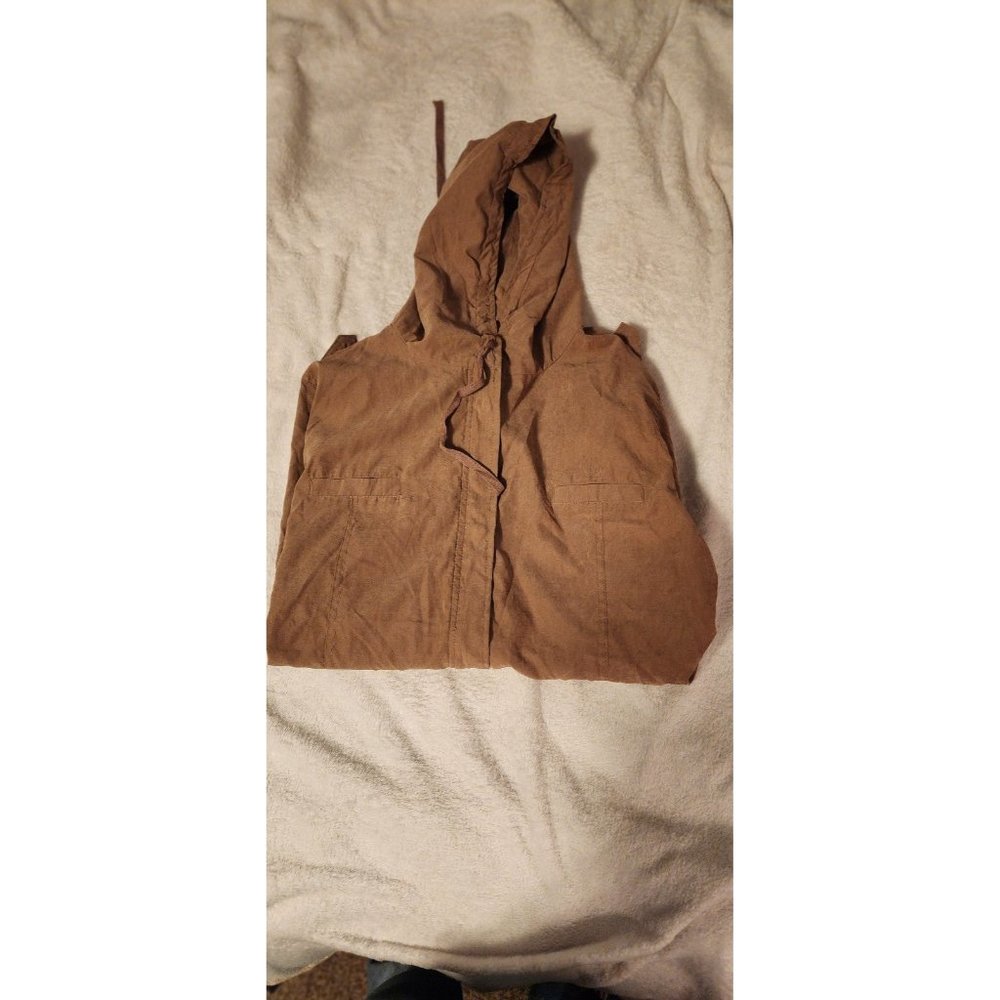 BLU PEPPER NOELLE SNAP BUTTON HOODED JACKET SUEDE FEEL WOMENS SIZE 2Xl